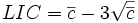 LIC = \overline{c} - 3\sqrt{\overline{c}}